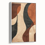 Abstract minimalist wall art in a sleek black frame, showcasing a white canvas with subtle geometric shapes. Ideal for modern home decor, adding elegance to any space.