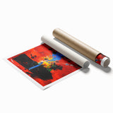 Colorful Abstract Wall Art – Red, Blue & Black Modern Canvas Print