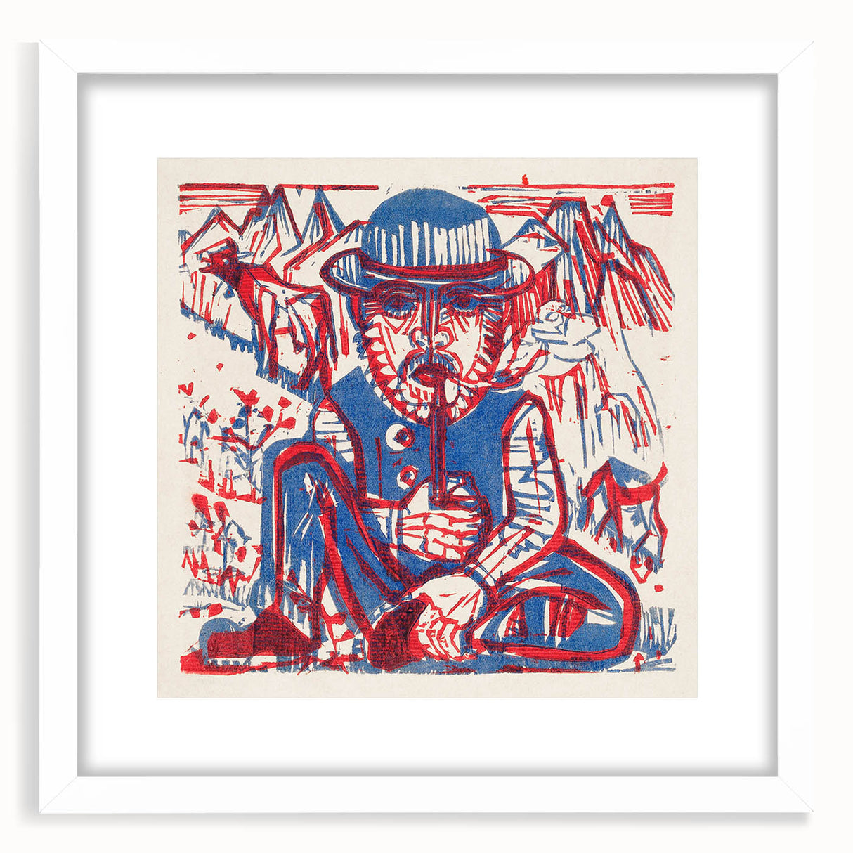 Expressionist Art - Smoking Peasant by Ernst Ludwig Kirchner