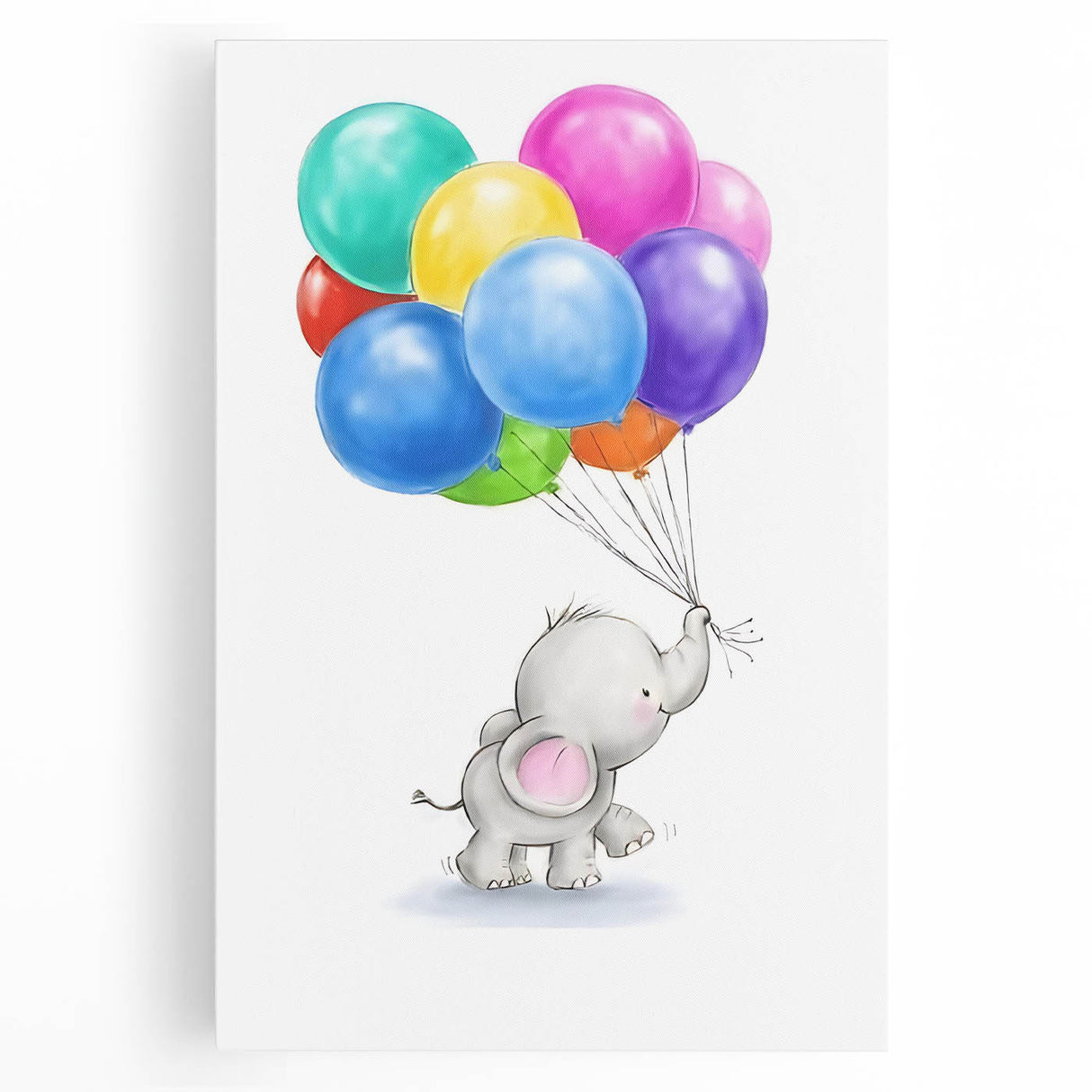 Adorable Elephant & Balloons Girls Room Wall Art - Playful Decor