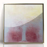 Framed acrylic artwork showcasing abstract floral designs in vibrant colors with a luxurious gold frame, perfect for modern home decor or office spaces.