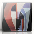 Abstract geometric framed acrylic wall art in black, showcasing sharp angles and bold shapes, ideal for modern decor and artistic expression.