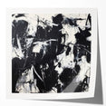 Abstract art print mockup showcasing vibrant, glossy splatters in shades of blue, yellow, and red on a white background, ideal for modern decor or art branding.