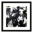 Abstract splatter design framed in black, showcasing vibrant colors and artistic flair, ideal for modern home decor or gallery display.