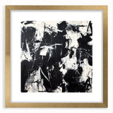 Abstract splatters frame with a gold mat, showcasing vibrant paint splashes in a modern design, ideal for contemporary home décor and art enthusiasts.