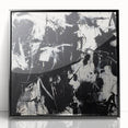 Framed black acrylic artwork showcasing vibrant abstract splatters in a modern design, perfect for contemporary home decor, adding bold color and style to any room.
