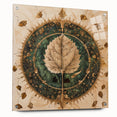 Acrylic wall art featuring a vibrant design of flowers and botanical leaves, elegantly displayed from the side with visible pins, perfect for modern home decor.