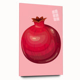Large abstract wall art featuring vibrant fruits on acrylic glass, ideal for bedroom or dining room decor.
