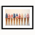 Red, White & Blue Ice Cream - Fourth of July Decorations Wall Art