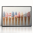 Red, White & Blue Ice Cream - Fourth of July Decorations Wall Art