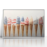 Red, White & Blue Ice Cream - Fourth of July Decorations Wall Art