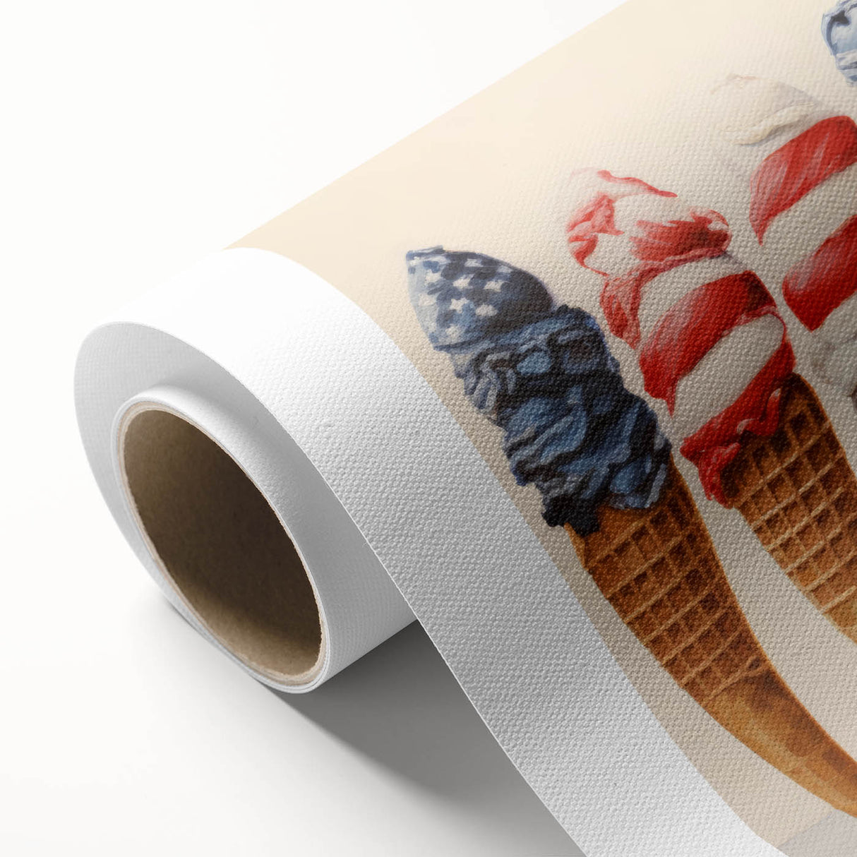 Red, White & Blue Ice Cream - Fourth of July Decorations Wall Art