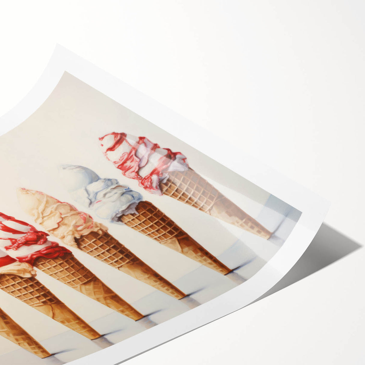 Red, White & Blue Ice Cream - Fourth of July Decorations Wall Art