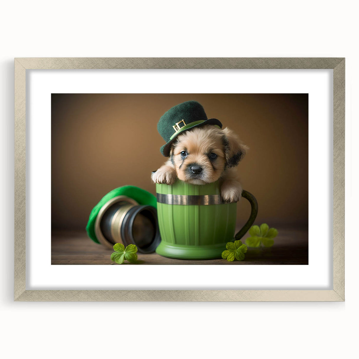 St. Patrick’s Day Puppy - Cute Leprechaun Wall Art