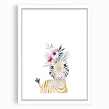 Floral Baby Zebra Girls Room Wall Art – Nursery Print