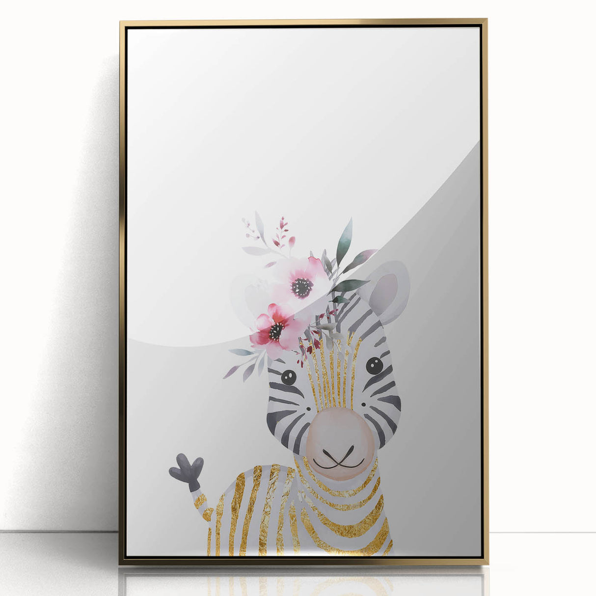 Floral Baby Zebra Girls Room Wall Art – Nursery Print