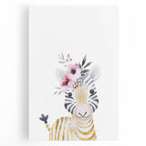 Floral Baby Zebra Girls Room Wall Art – Nursery Print