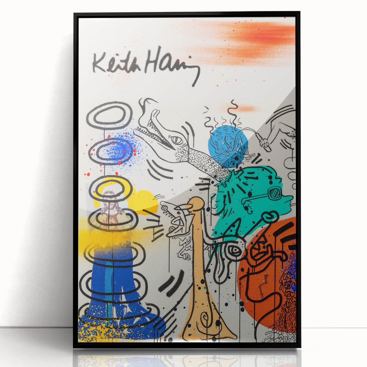 Retro Vibes Pop Art Wall Art – Bold Blue, Yellow, and Teal Canvas