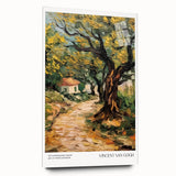 Large abstract wall art depicting a Van Gogh impressionist style on acrylic glass, suitable for bedroom or dining room decor.
