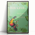 Brazil Retro Travel Poster | Tropical Paradise & Toucan Art