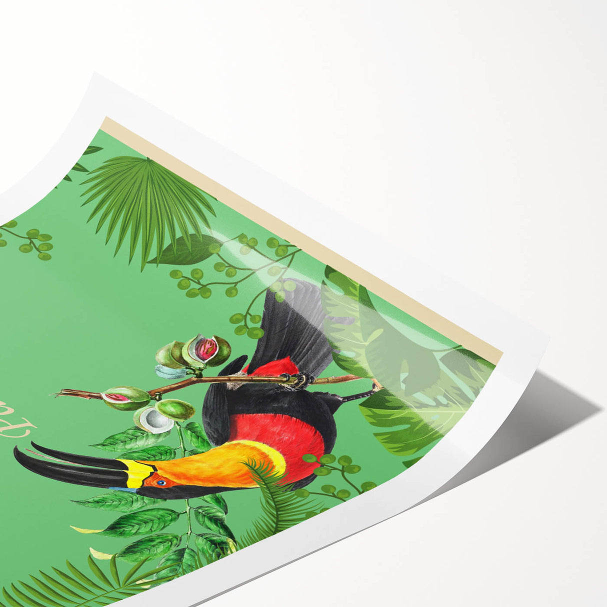 Brazil Retro Travel Poster | Tropical Paradise & Toucan Art