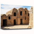 Acrylic print of a Moroccan landscape in earth tones, suitable for bedroom or dining room decor.