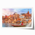 Rolled print of Indian scenery with vibrant floral designs in a large format, suitable for art wall dining room.