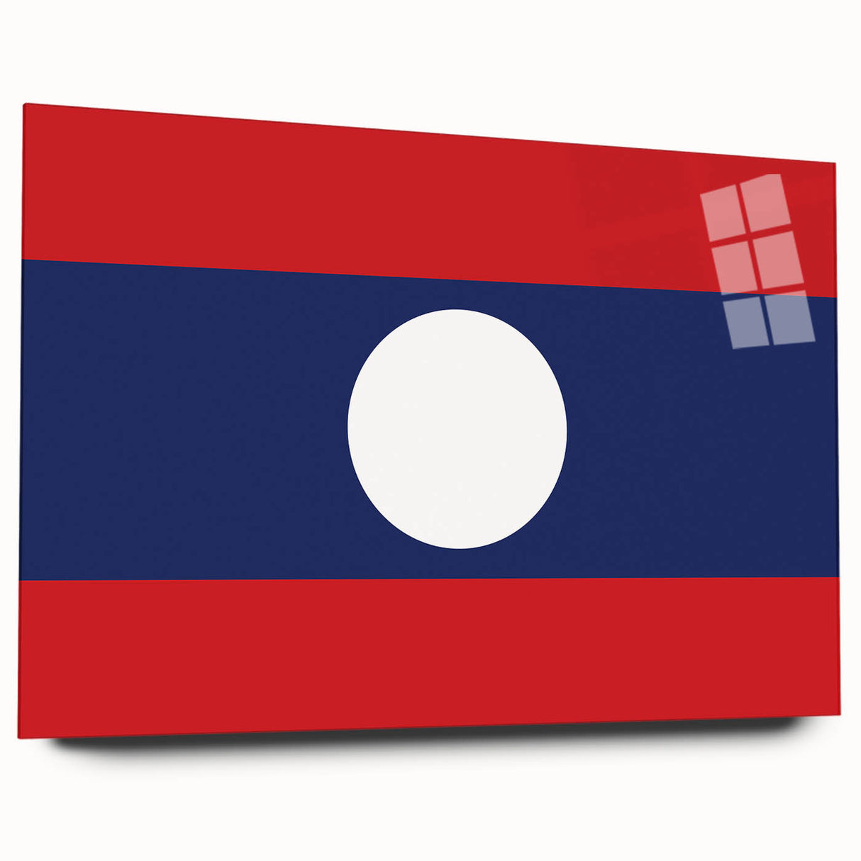 Large abstract wall art featuring a Laos scenery in muted earth tones on acrylic glass.