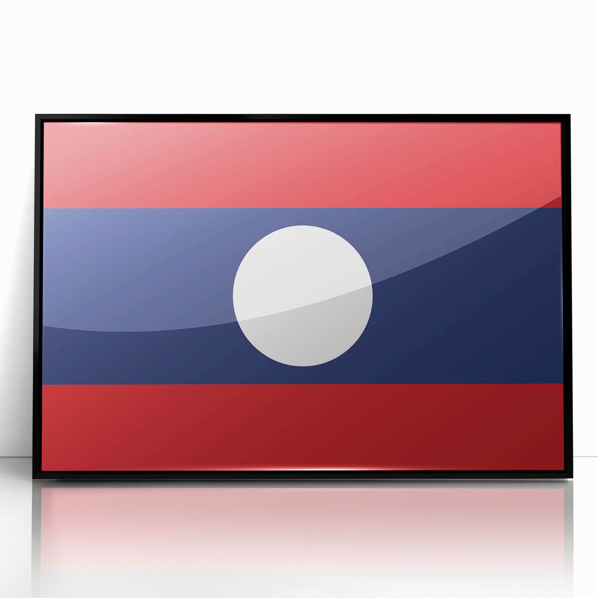 Large abstract wall art featuring a Laos scenery in muted earth tones on a framed acrylic.