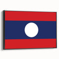 Black and white framed canvas of a Laos landscape, ideal for bedroom wall art with a vintage poster style.