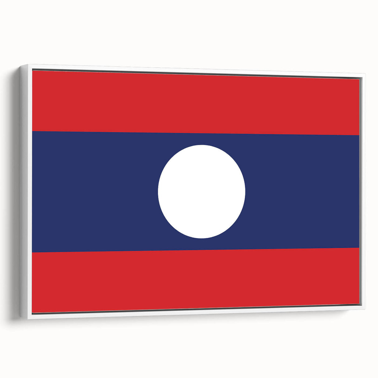 Vintage poster art of a Laos scenery on a framed canvas, featuring colorful art in extra large size.