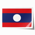 Extra large rolled print of a Laos scenery with vibrant green and soft blue tones, ideal for art wall dining room.