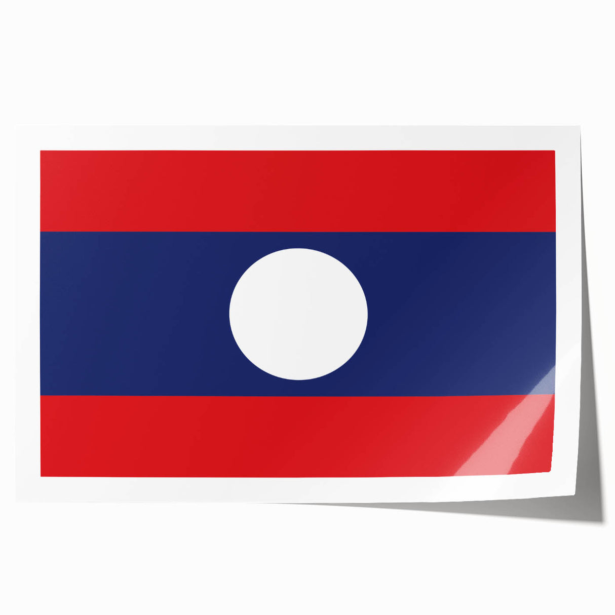 Extra large rolled print of a Laos scenery with vibrant green and soft blue tones, ideal for art wall dining room.