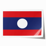 Extra large rolled print of a Laos scenery with vibrant green and soft blue tones, ideal for art wall dining room.