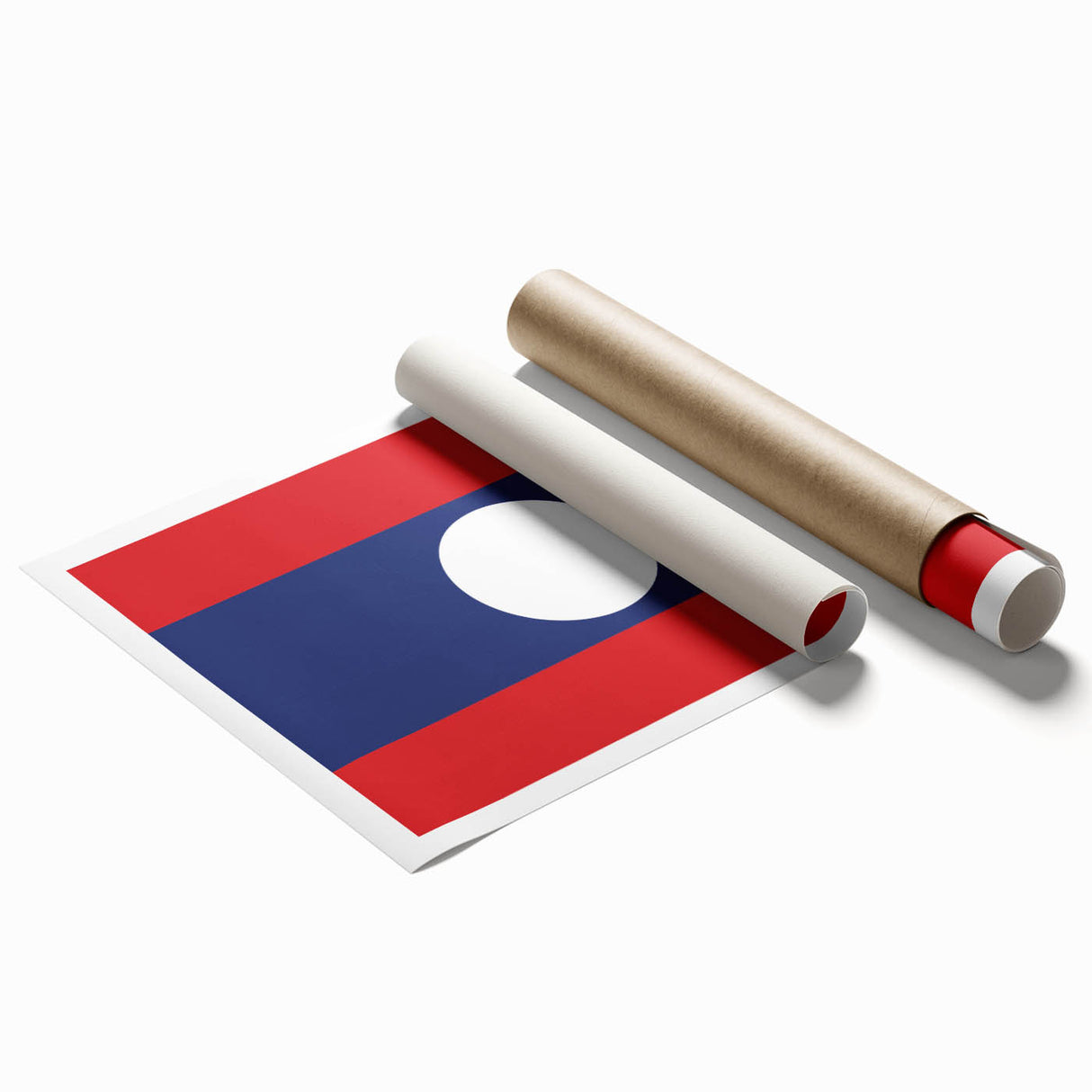 Extra large rolled print of a Laos scenery with vibrant floral elements, ideal for classy bathroom wall art.