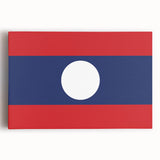 Black and white photograph of a Laos landscape on stretched canvas, suitable as large kitchen wall art.