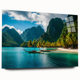 Large abstract wall art of a Philippine landscape in muted earth tones on acrylic glass.