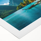 Art deco poster featuring a serene Philippine landscape on rolled canvas, suitable for dining room wall art.