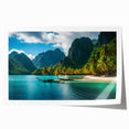 Extra large rolled print of a Philippine landscape with lush greenery and a serene lake, ideal for dining room wall art.