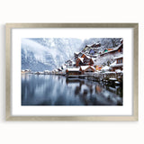 Textured abstract art print of Austrian scenery in muted earth tones, framed in silver, ideal for bedroom art.