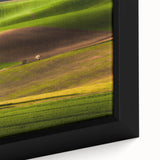 Extra large framed canvas of a textured, colorful Prague cityscape in muted tones, ideal for living room decor.