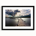Extra large abstract art print of a colorful European landscape, textured, in a black frame, ideal for living room decor.