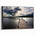 Black and white landscape art painting of Cumbria, England on framed canvas, suitable for bedroom wall decor.