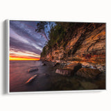 Vintage poster art of a scenic Finland landscape in colorful hues on extra large framed canvas, ideal for living room decor.