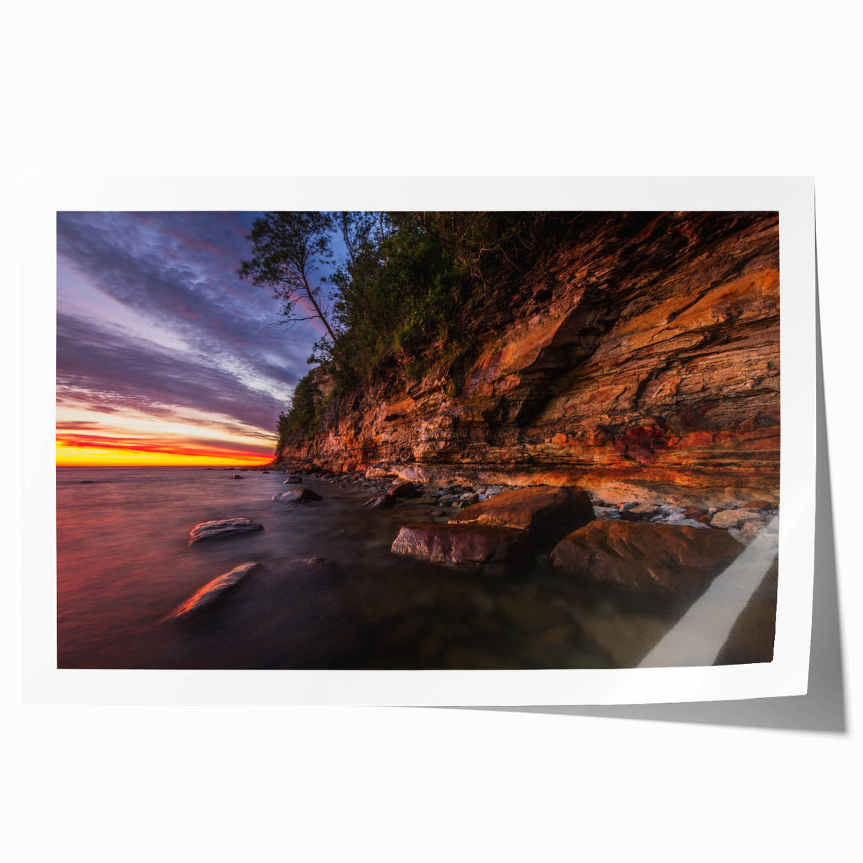 Extra large rolled print depicting a serene Finnish landscape with soft pastel hues, ideal for art wall dining room.