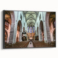 Black and white landscape art painting of the French Alps on framed canvas, ideal for bedroom wall decor.