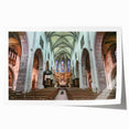 French Alps landscape on a rolled print, featuring muted earth tones, ideal for art wall dining room decor.