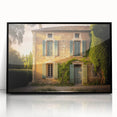 Large abstract wall art depicting a serene South France landscape in muted earth tones on a framed acrylic panel.