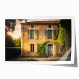 Extra large rolled print of a Southern France landscape in muted earth tones, ideal for dining room wall art.