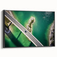 Black and white landscape art painting of Bavarian scenery on framed canvas, ideal for bedroom wall decor.